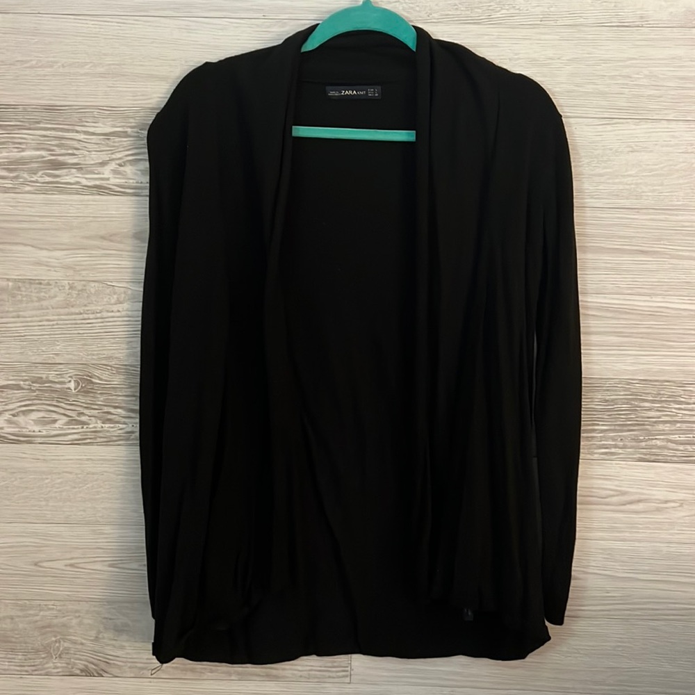 ZARA KNIT Black cardigan sweater size Large